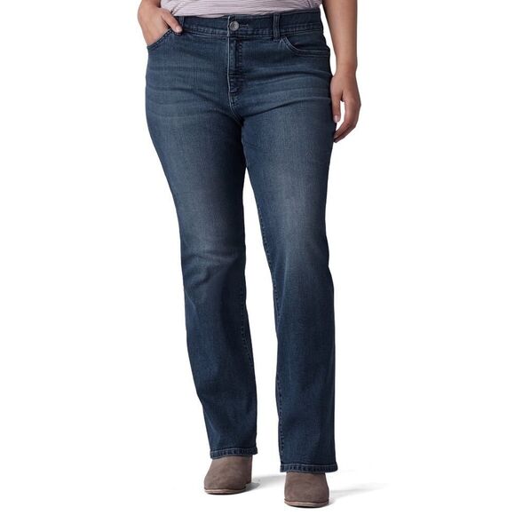 Riders by Lee Indigo Heritage Bootcut Flare Denim High Rise Jeans Size 14 Petite - Picture 1 of 9